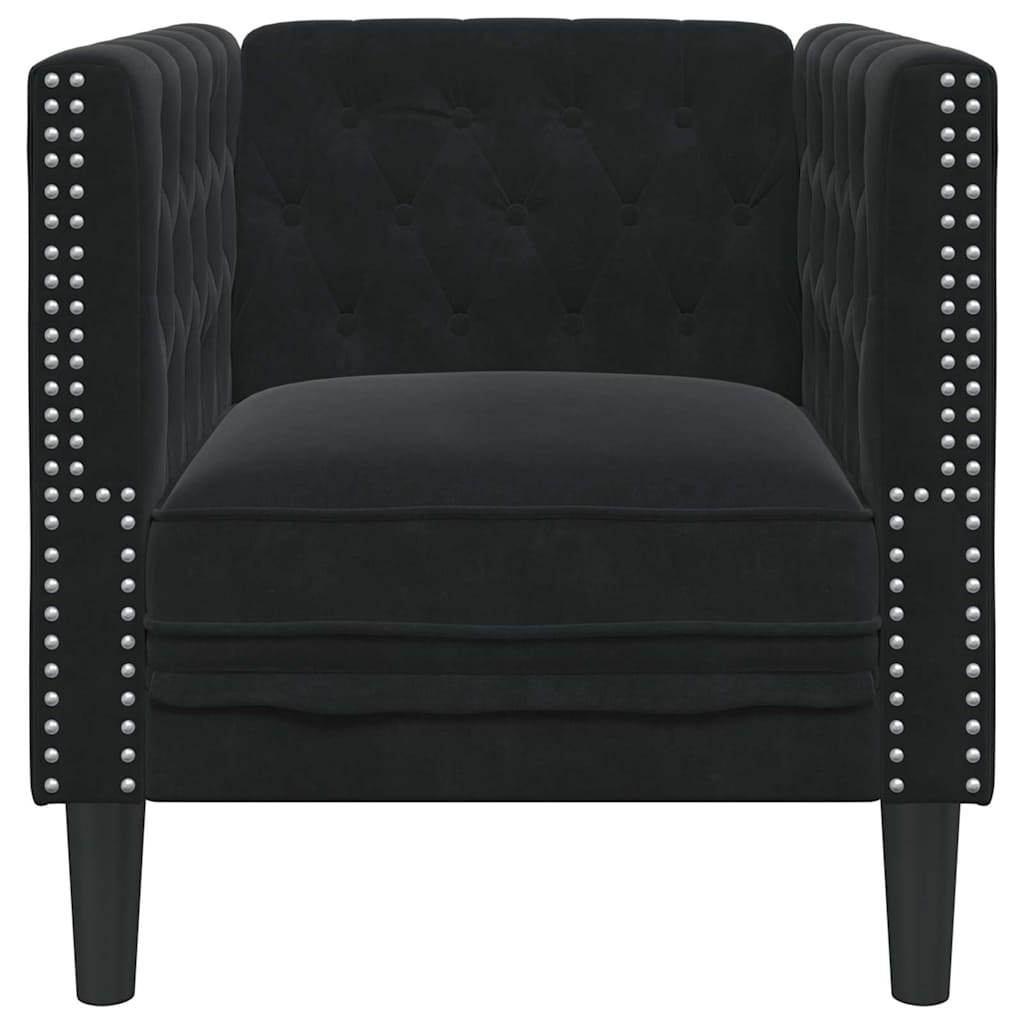 Chesterfield Sofa Chair Other Black 71 x 74.5 x 70.5 cm Velvet
